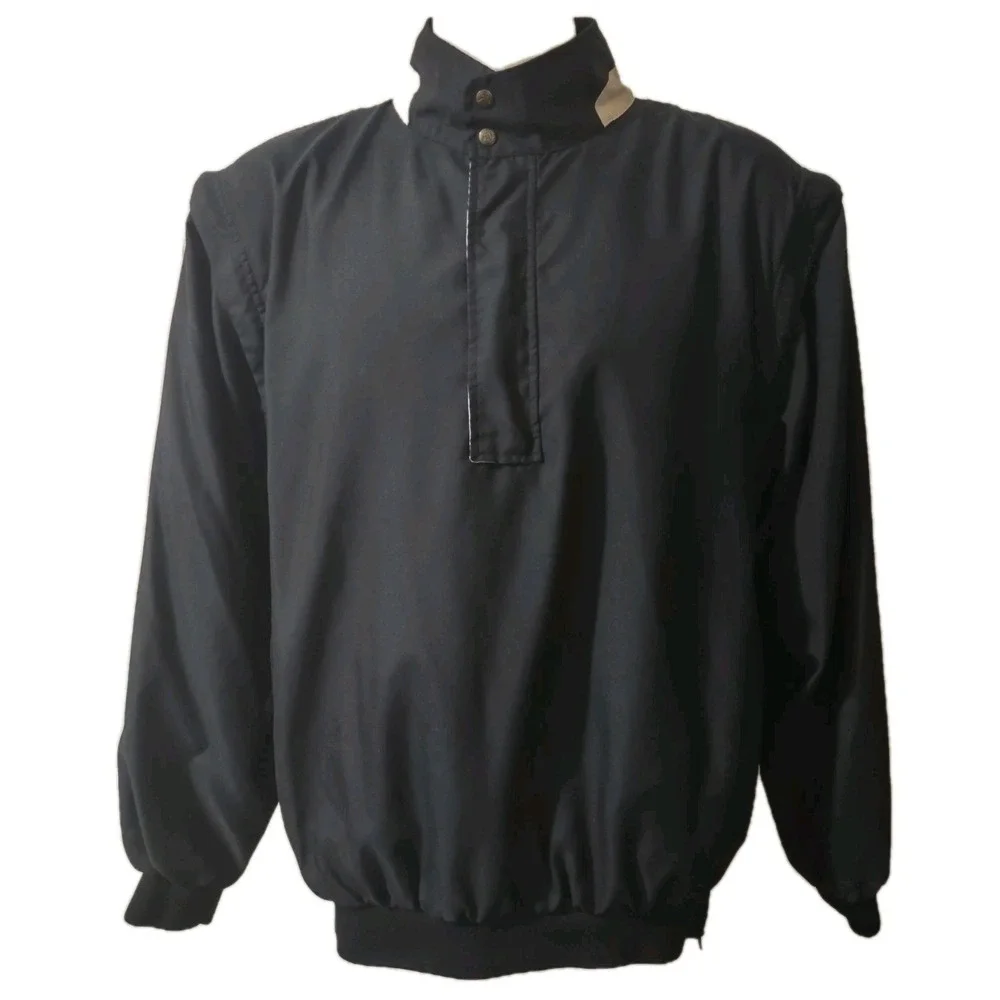 Ahead Authentics Pullover Jacket Men's Size L Golf Zip Off Sleeves 1/4 Zip Black
